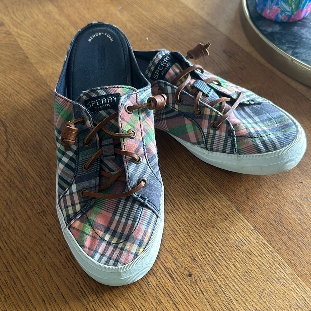 Sperry Plaid Crest Vibe Slip On Sneaker Mule